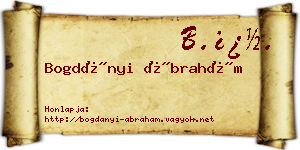 Bogdányi Ábrahám névjegykártya